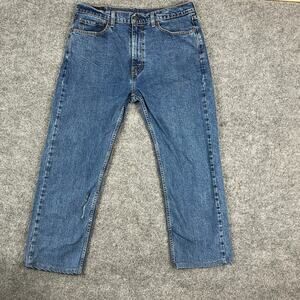 Levi's 505 Jeans Mens 36X34 Blue Regular Fit Straight Leg Zip Fly Denim Classic